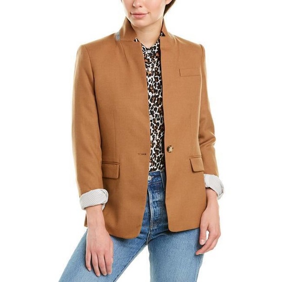 J. Crew Wool Blend Regent Blazer Suit Jacket Camel Brown Size 6 B0323 H13907 - Picture 3 of 12